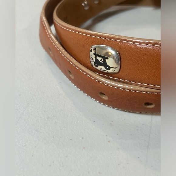 Brighton Women’s Leather Belt Golf Medallion Brown Leather USA Belt Brighton - Picture 7 of 12